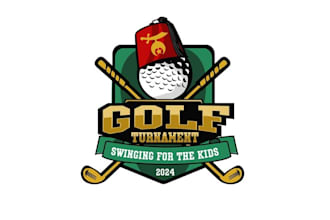 looking river shrine golf tournament logo design