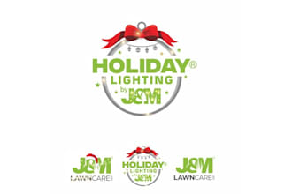 festive modern holiday lighting decor service logo