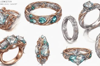 do a quick jewelry sketch design your concept