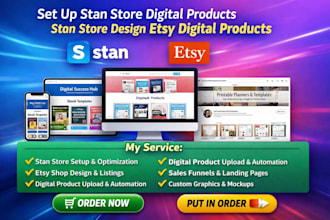 set up stan store digital products stan store design etsy digital products