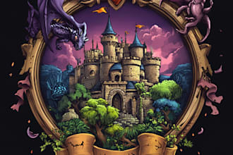 do a fantasy, rpg, sci fi, steam, app animated game logo