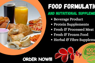 formulate food and energy drink supplement beverages