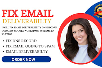 fix email deliverability dns record godaddy google workspace systeme io klaviyo