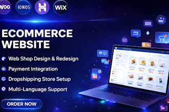 design webshop eccomerce wordpress website on ionos hostinger, bluehost godaddy