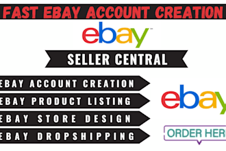 create verified ebay account, product listing, dropshipping