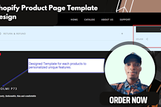 design dynamic product page template for shopify store