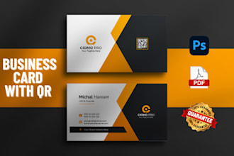 design  digital business card with logo and qr code