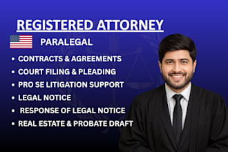 provide pro se litigation support, draft contracts, court filings