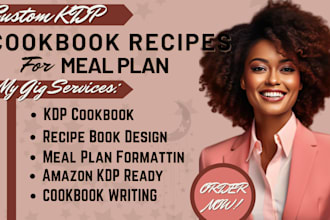 design cookbook, recipe book, meal plan, diet plan, memoir for amazon kindle