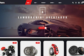 design high converting shopify auto part store or car accessories store