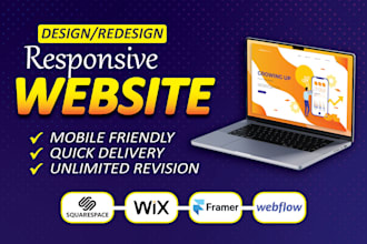 design stunning websites on wix, squarespace, webflow, wordpress or framer