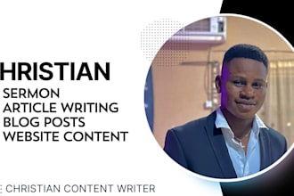 do christian SEO article writing, blog posts, and sermons