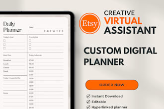 custom printable planners  digital planners for etsy sellers