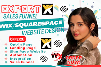 build wix single landing page, squarespace website, wix sales funnel, cf, wix