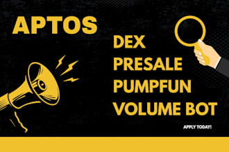 build dex presale staking volume bot on aptos chain