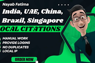 do india, uae, china, brazil, singapore local citations for all country