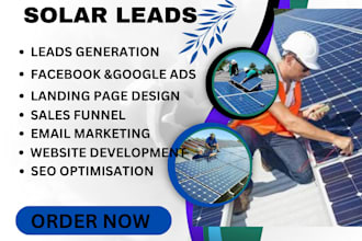 generate solar leads solar landing page sales funnel roofing leads