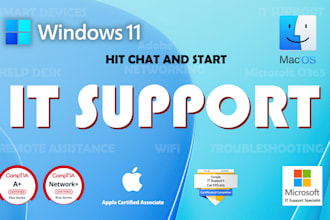 provide IT technical support for mac, windows PC and devices