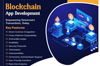 develop blockchain app and crypto exchange app with fintech app, sport app