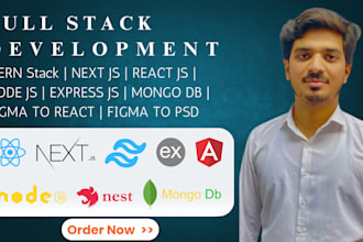 be your full stack developer in react js, next js, mongo db, HTML, CSS