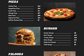 do food menu design for your restaurant