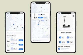 create e scooter app, e bike app rental app, school management app, kids games