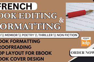 proofread, edit, and typeset your french book for publishing on amazon KDP