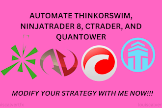develop or modify ninjatrader 8, ctrader, quantower, and thinkorswim strategy
