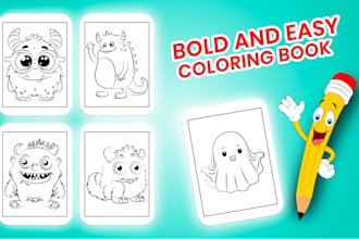 create bold and easy coloring book pages for amazon kindle