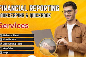 prepare balance sheet, quickbooks, freshbooks, appfolio financial services