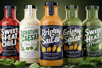 do label, logo for sauce, spice, jar, food, dips, pickle, salsa, bbq, rub, meat