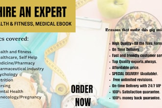 write health, fitness and medical ebook, ebook writer and ghostwriter