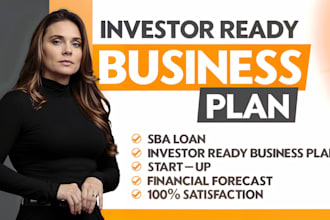 prepare an investor ready business plan for startups sba and financial plan