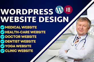 design, home care, clinic, dental, healthcare, yoga, hospital wordpress website