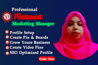 manage pinterest account with SEO optimized pins and boards