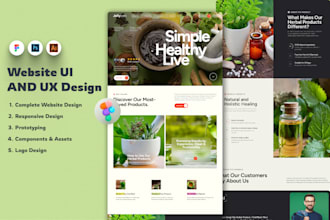 web ui ux design, landing page and app ui ux design in figma