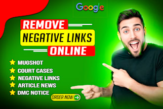 erase negative links,remove mugshots,cases,articles,blogs,news from google