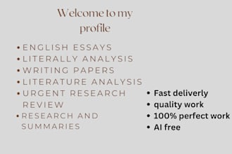 do literary analysis, review, linguistics and english literature research