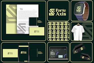 design a modern minimalist logo with full brand identity