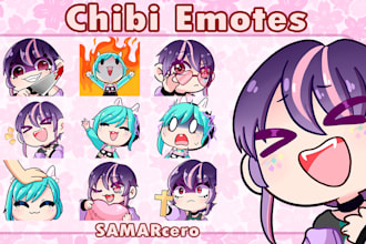 dibujo emotes chibi adorables para tu canal de twitch