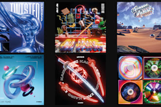 create a professional 3d album cover