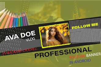 design professional banner for youtube, discord, rollup and logo banners
