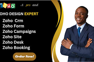 setup zoho CRM, zoho forms, zoho campaigns, zoho sites, zoho bookings