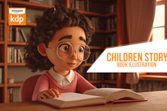 design children story book illustration KDP story book 3d children story book