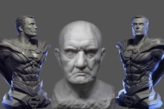 sculpt 3d head 3d face bust portrait stl 3d model 3d sculpting for printing