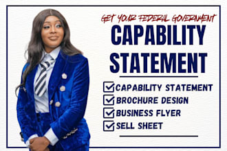 write and design government capability statement, business capability statement