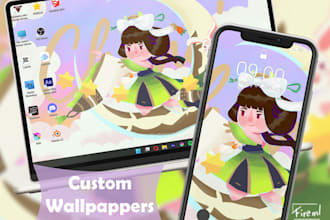 draw a cute wallpaper for your PC or phone