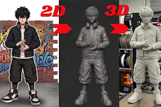 convert 2d image sketch photo logo to 3d printable model 3d figurine character