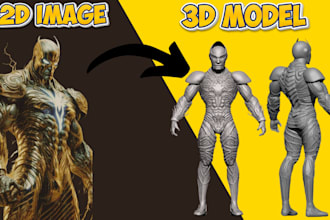 convert 2d to 3d, 3d character modeling, 3d miniature, anime 3d model printing