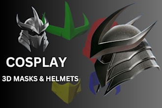 design a premium, high quality 3d printable mask or helmet for cosplay